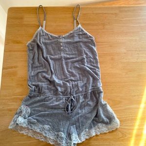 VS Soft Grey & Lace Sleep Romper